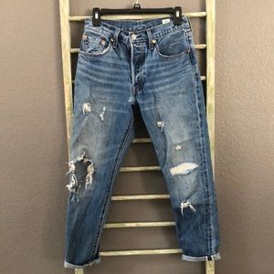 Levi’s distressed 501’s